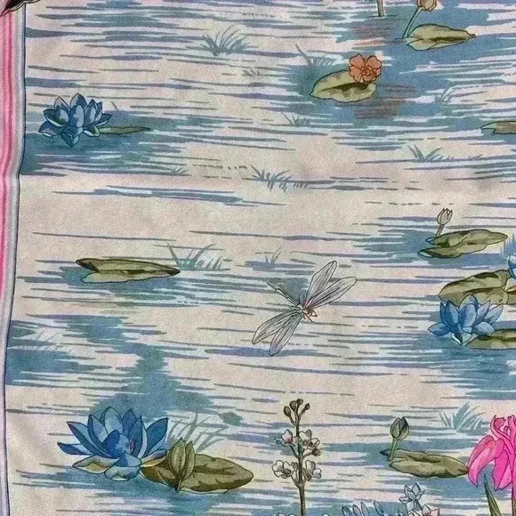 Vintage Emanuel Ungaro Silk Scarf‎ Pond Scene - Picture 6 of 9